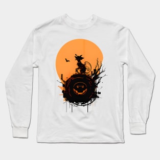 Monster cat, Mysterious, Dark, Silhouette art Long Sleeve T-Shirt